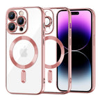 Husă transparentă Techsuit Luxury Crystal MagSafe iPhone 14 Pro Max – Roz – imagine 3