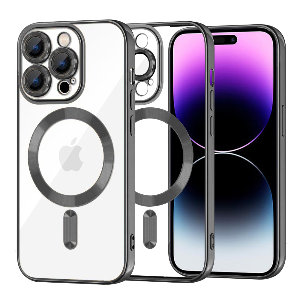 Husă transparentă Techsuit Luxury Crystal MagSafe iPhone 14 Pro Max – Negru – imagine 2