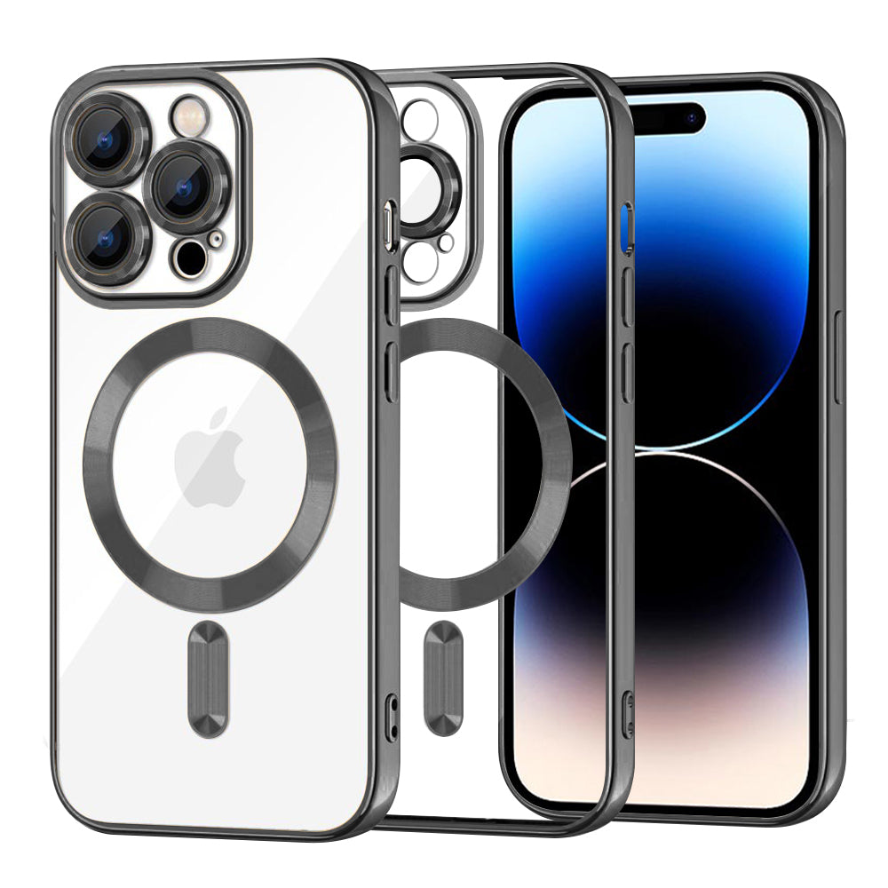 Husă transparentă Techsuit Luxury Crystal MagSafe iPhone 14 Pro – Negru – imagine 4