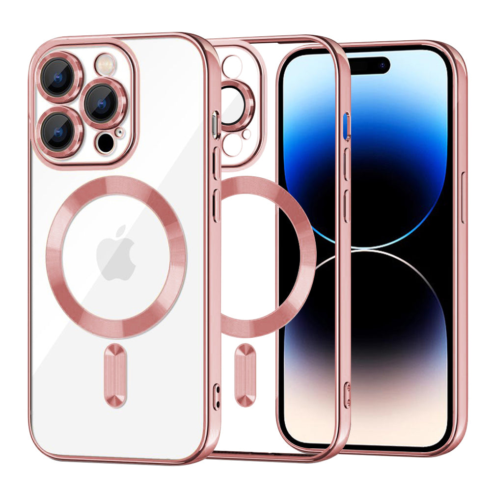 Husă transparentă Techsuit Luxury Crystal MagSafe iPhone 14 Pro – Roz – imagine 5