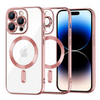 Husă transparentă Techsuit Luxury Crystal MagSafe iPhone 14 Pro – Roz – imagine 5