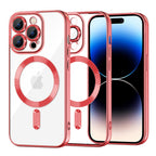 Husă transparentă Techsuit Luxury Crystal MagSafe iPhone 14 Pro – Roșu – imagine 3
