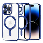 Husă transparentă Techsuit Luxury Crystal MagSafe iPhone 14 Pro – Albastru închis – imagine 8