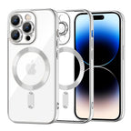 Husă transparentă Techsuit Luxury Crystal MagSafe iPhone 14 Pro – Argintiu – imagine 1