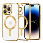 Husă transparentă Techsuit Luxury Crystal MagSafe iPhone 14 Pro – Auriu – imagine 2