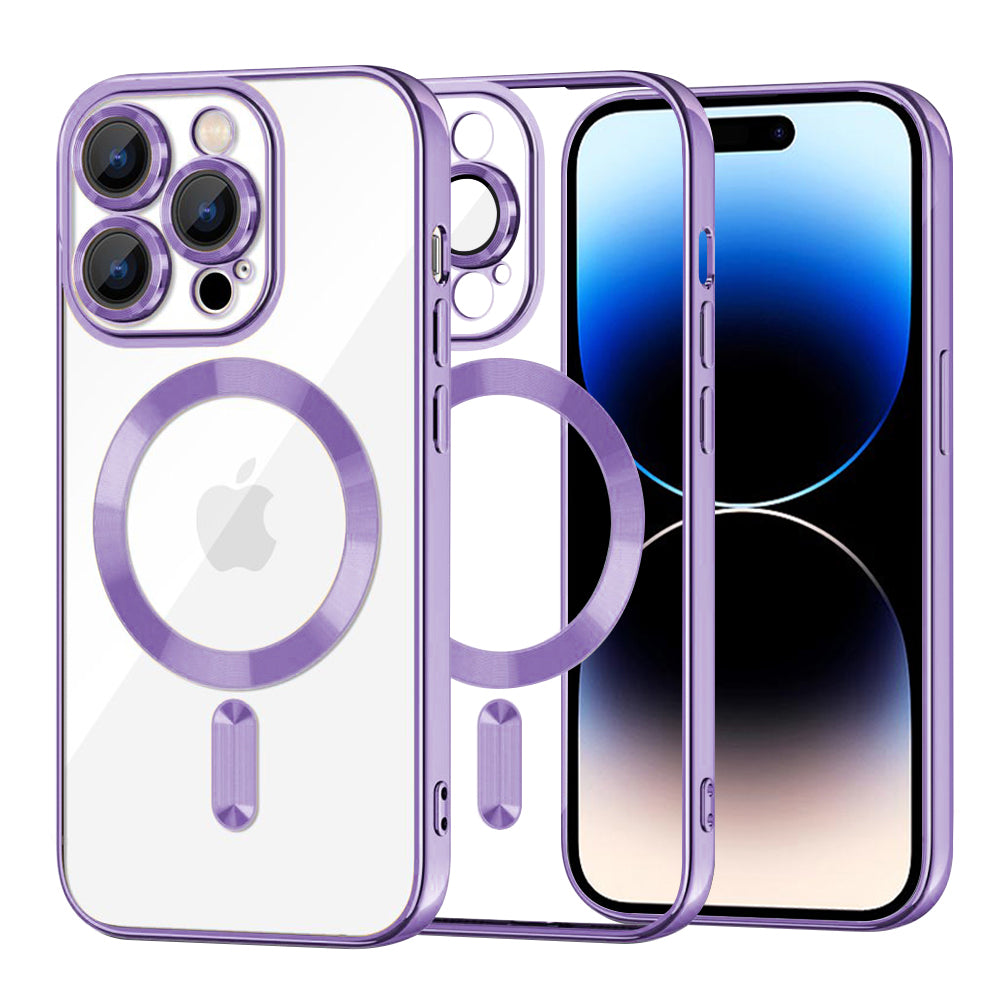 Husă transparentă Techsuit Luxury Crystal MagSafe iPhone 14 Pro – Mov deschis – imagine 9