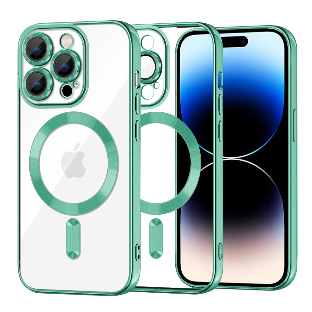 Husă transparentă Techsuit Luxury Crystal MagSafe iPhone 14 Pro – Verde deschis – imagine 7