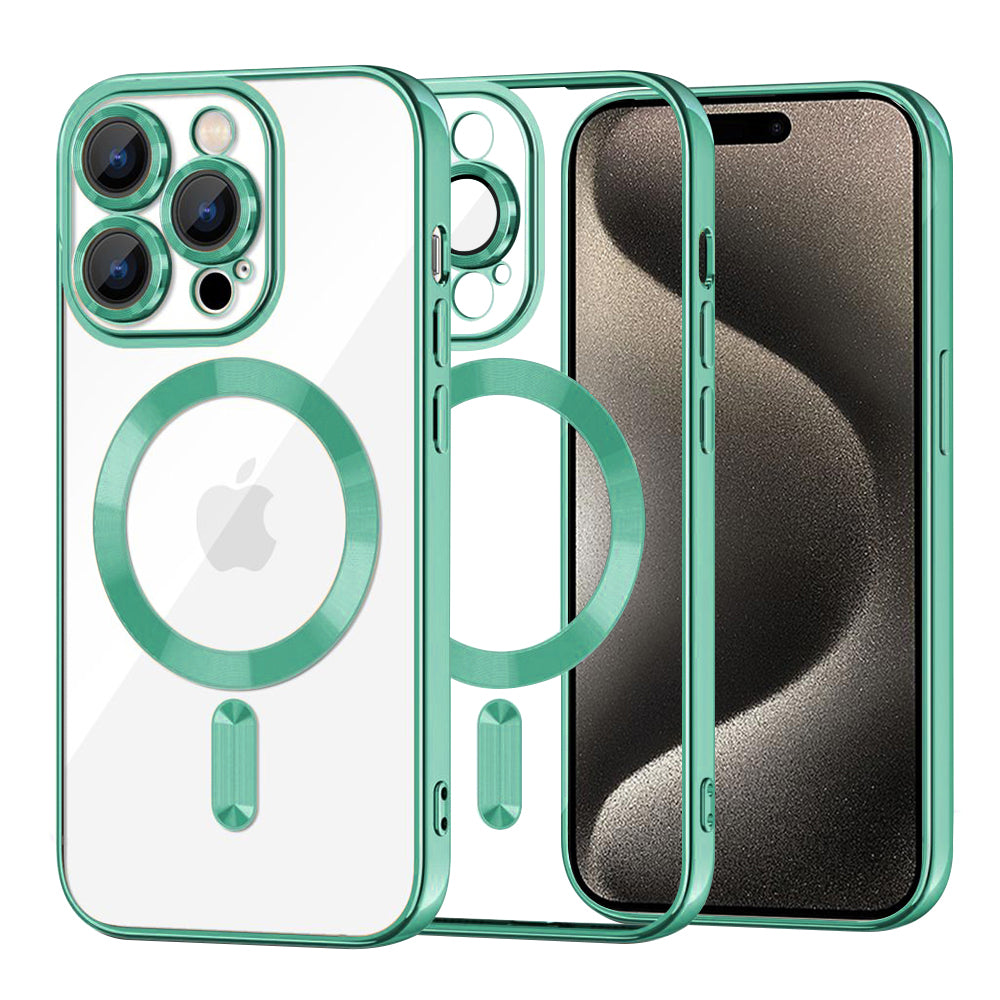 Husă Techsuit Luxury Crystal MagSafe iPhone 15 Pro Max – Verde deschis – imagine 3