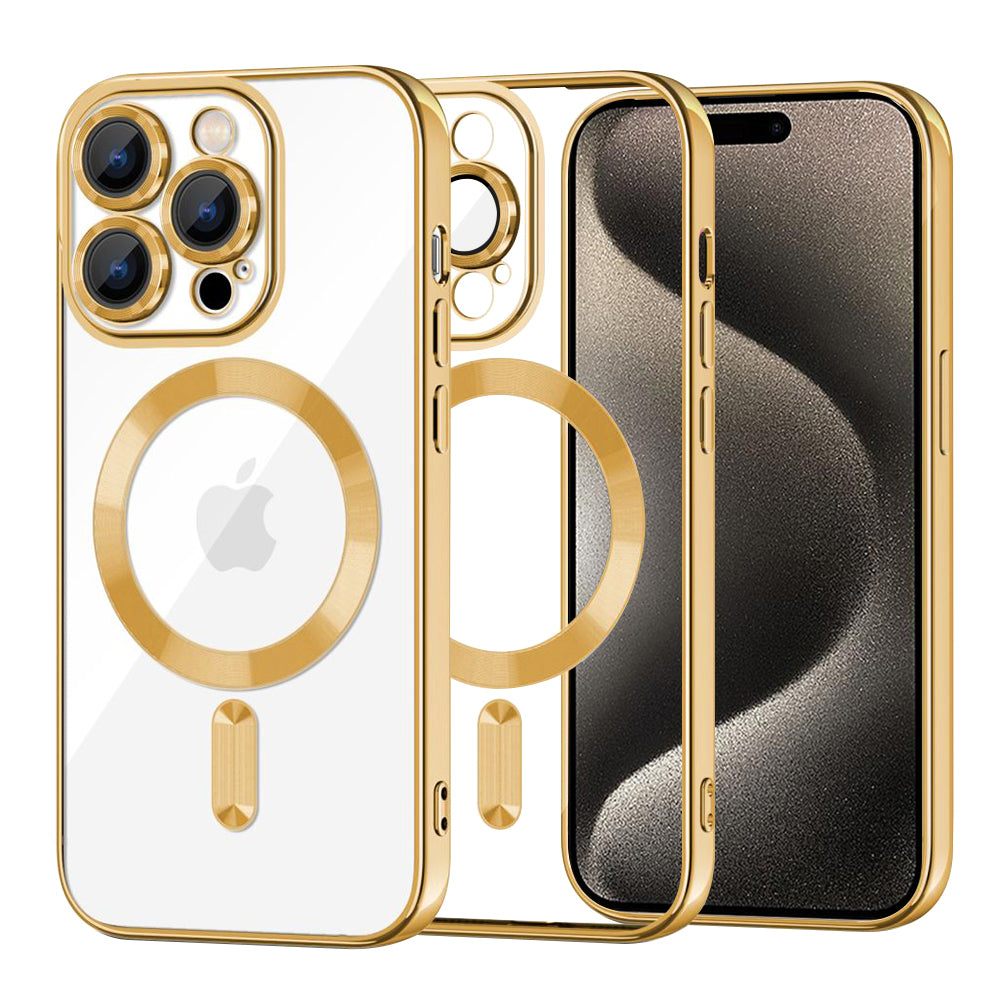 Husă Techsuit Luxury Crystal MagSafe iPhone 15 Pro Max – Auriu – imagine 5