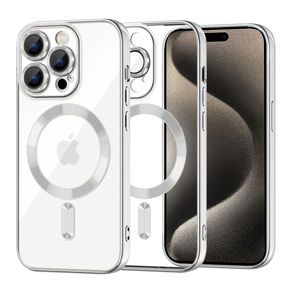 Husă Techsuit Luxury Crystal MagSafe iPhone 15 Pro Max – Argintiu – imagine 1