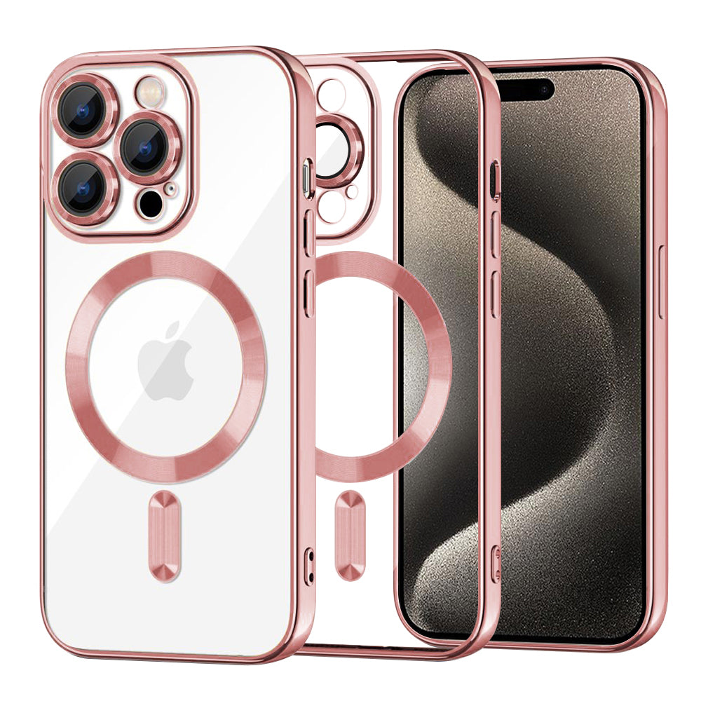 Husă Techsuit Luxury Crystal MagSafe iPhone 15 Pro Max – Roz – imagine 4