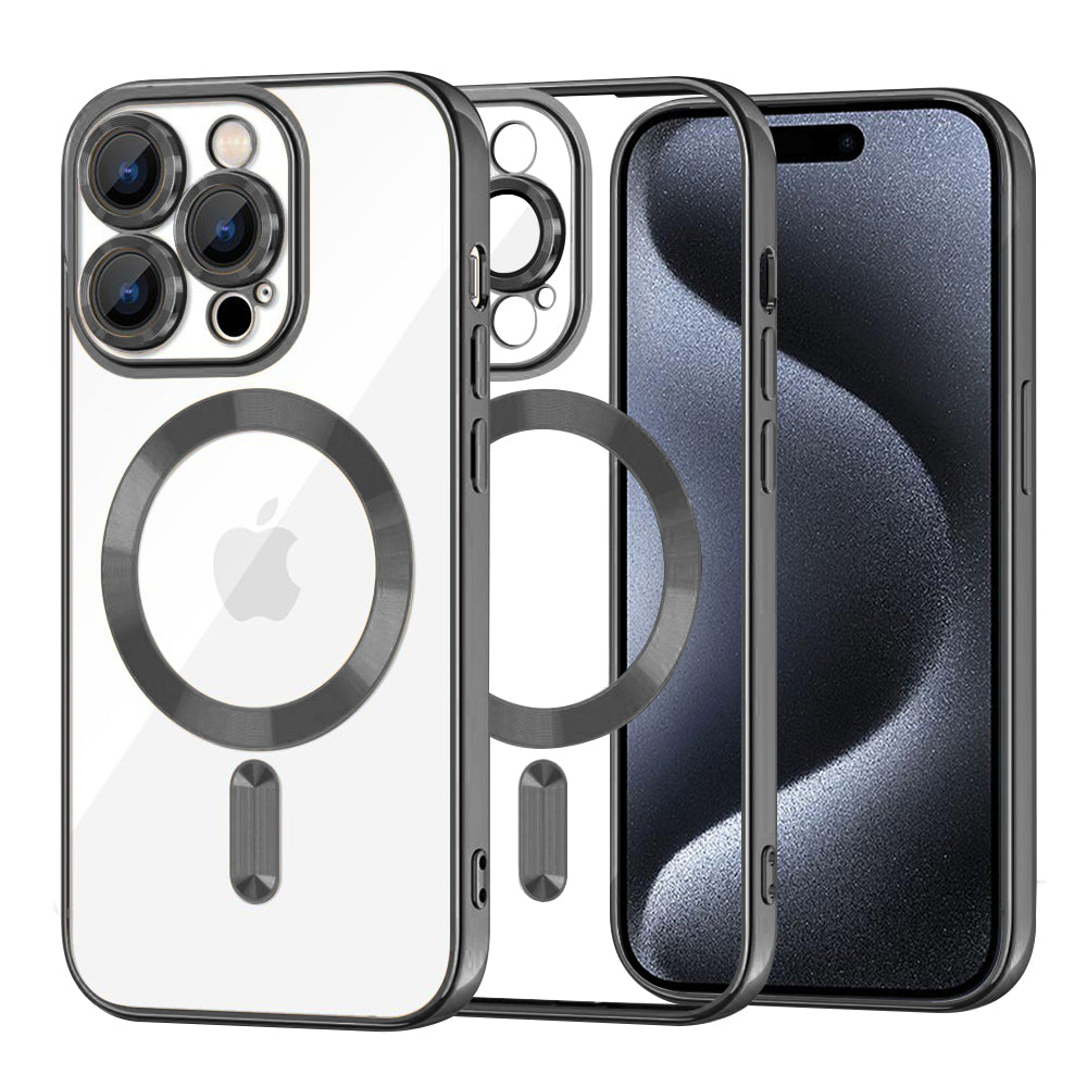 Husă Techsuit Luxury Crystal MagSafe iPhone 15 Pro – Negru – imagine 1