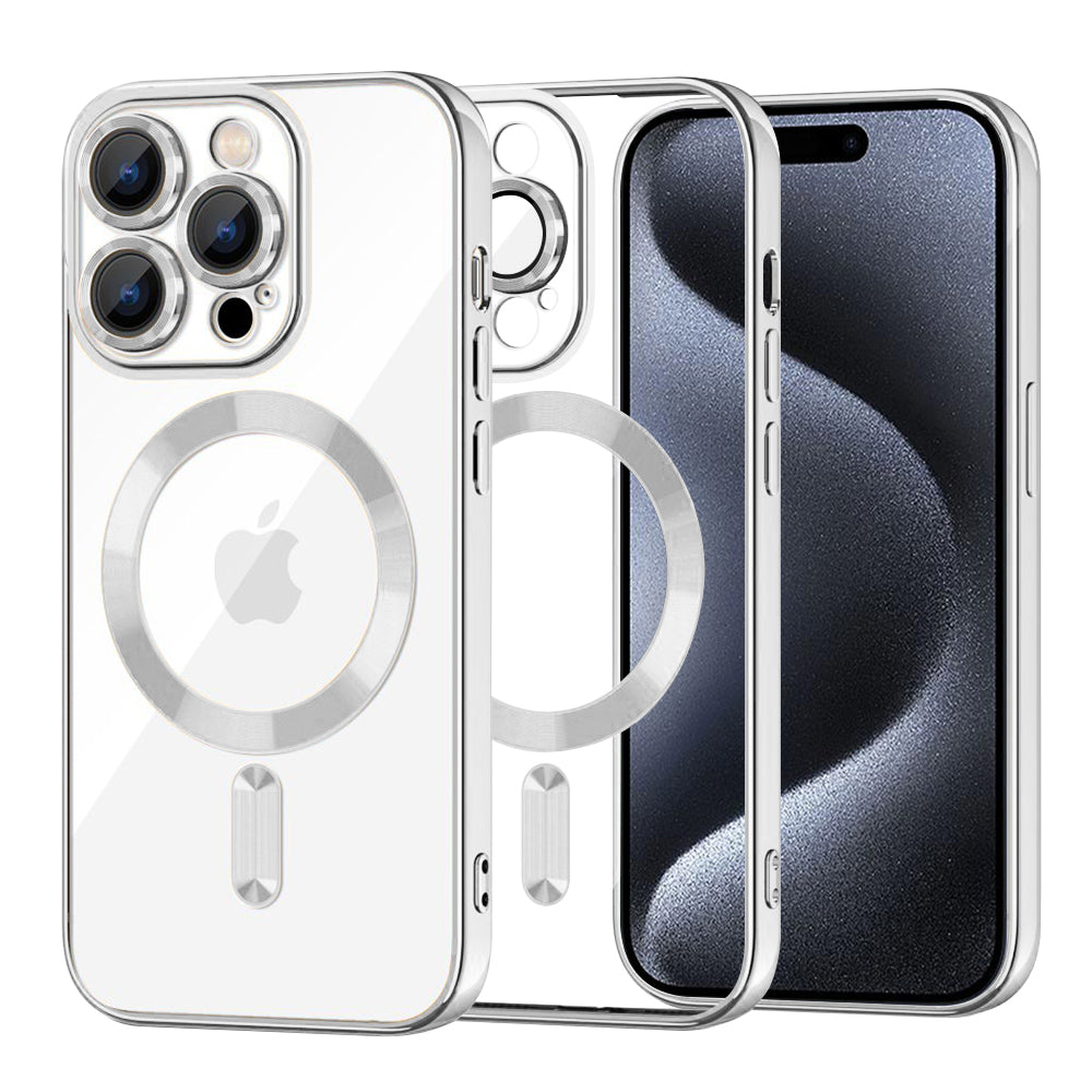 Husă Techsuit Luxury Crystal MagSafe iPhone 15 Pro – Argintiu – imagine 2