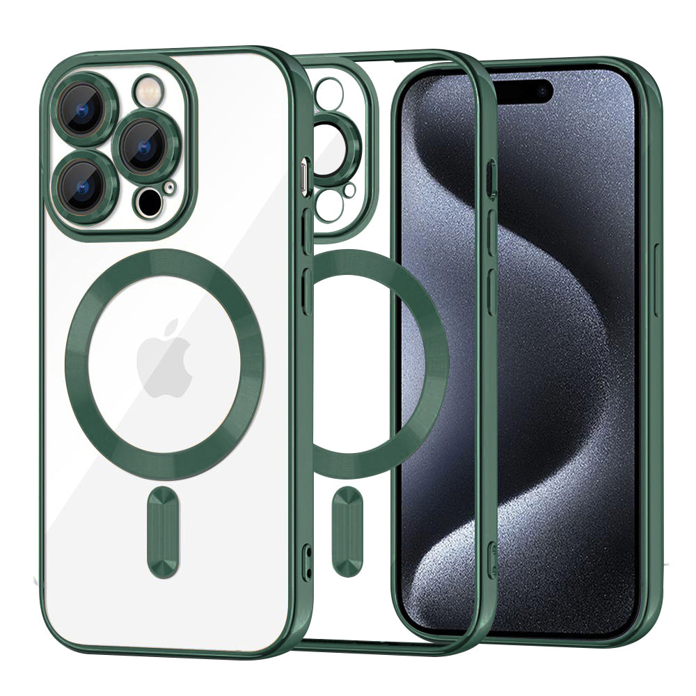 Husă Techsuit Luxury Crystal MagSafe iPhone 15 Pro – Verde închis – imagine 4
