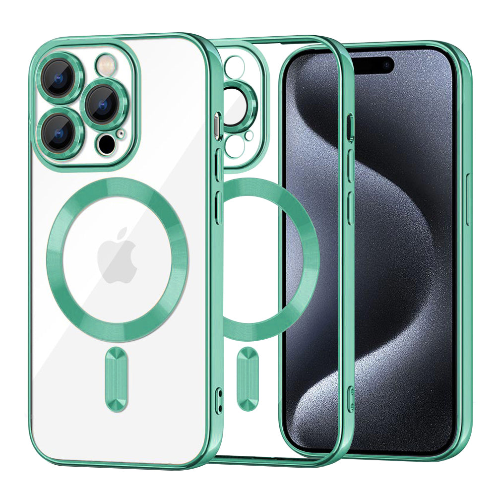Husă Techsuit Luxury Crystal MagSafe iPhone 15 Pro – Verde deschis – imagine 5