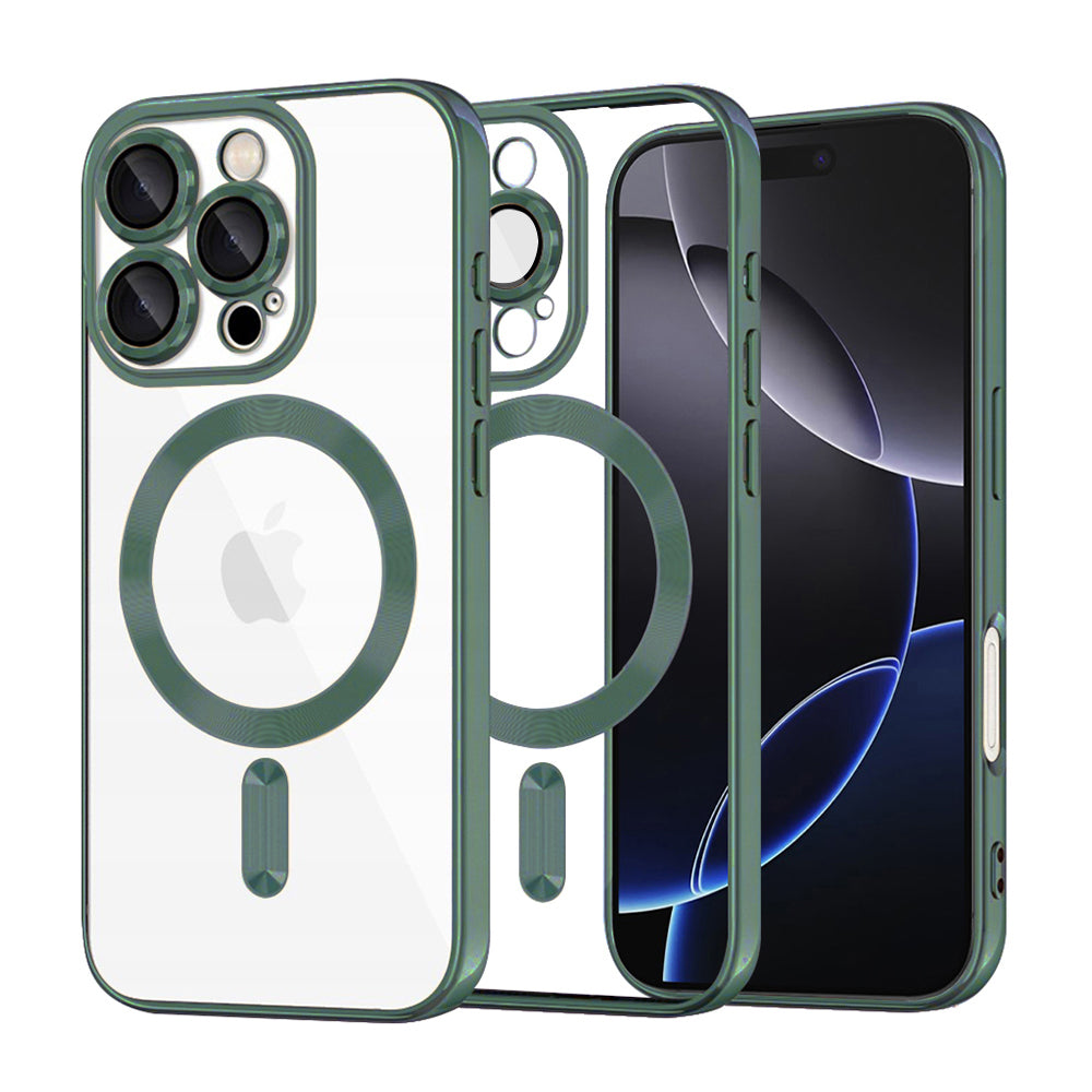 Husă transparentă Techsuit Luxury Crystal MagSafe iPhone 16 Pro Max – Verde închis – imagine 5
