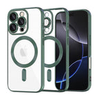 Husă transparentă Techsuit Luxury Crystal MagSafe iPhone 16 Pro Max – Verde închis – imagine 5