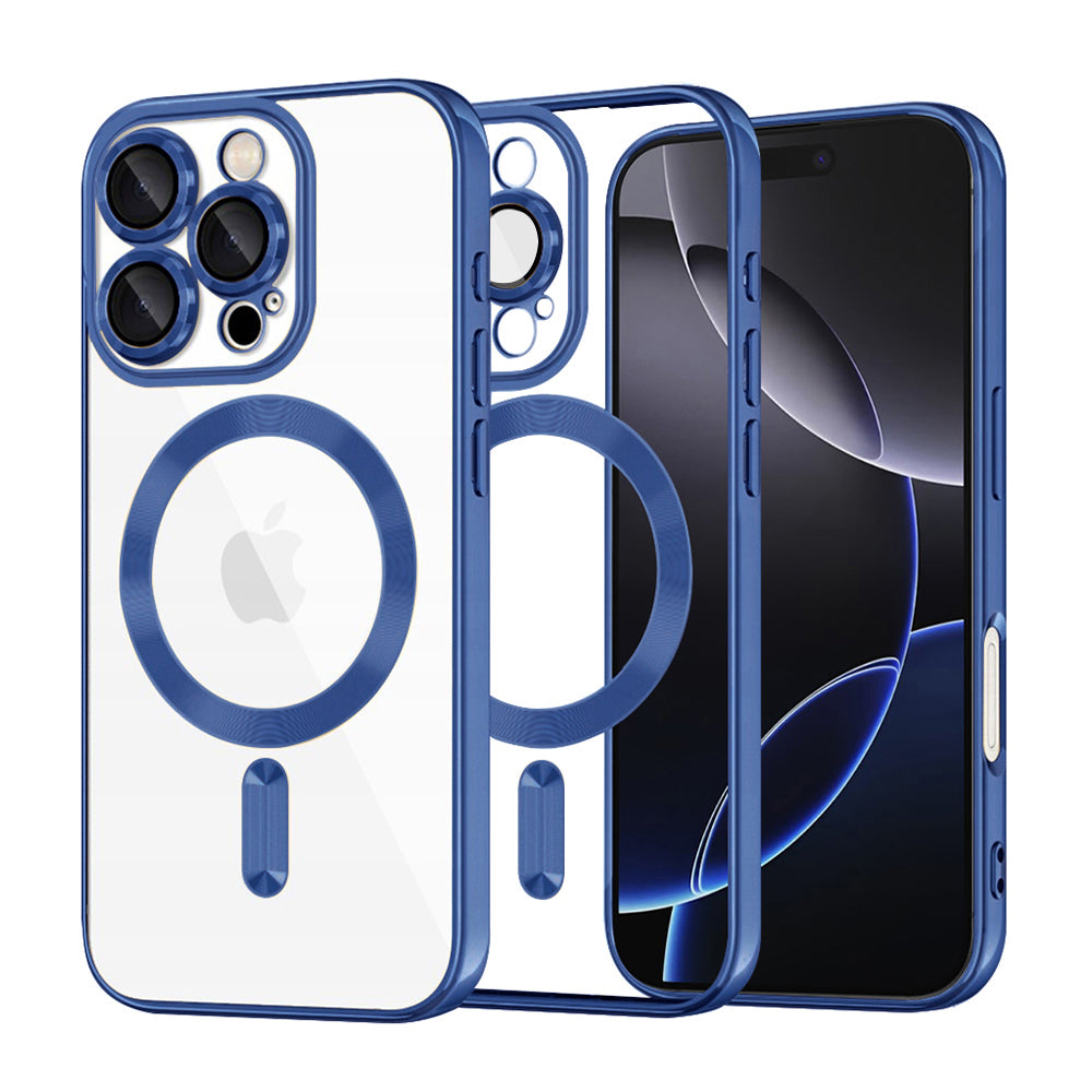 Husă transparentă Techsuit Luxury Crystal MagSafe iPhone 16 Pro Max – Albastru închis – imagine 7