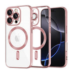 Husă transparentă Techsuit Luxury Crystal MagSafe iPhone 16 Pro Max – Roz – imagine 2