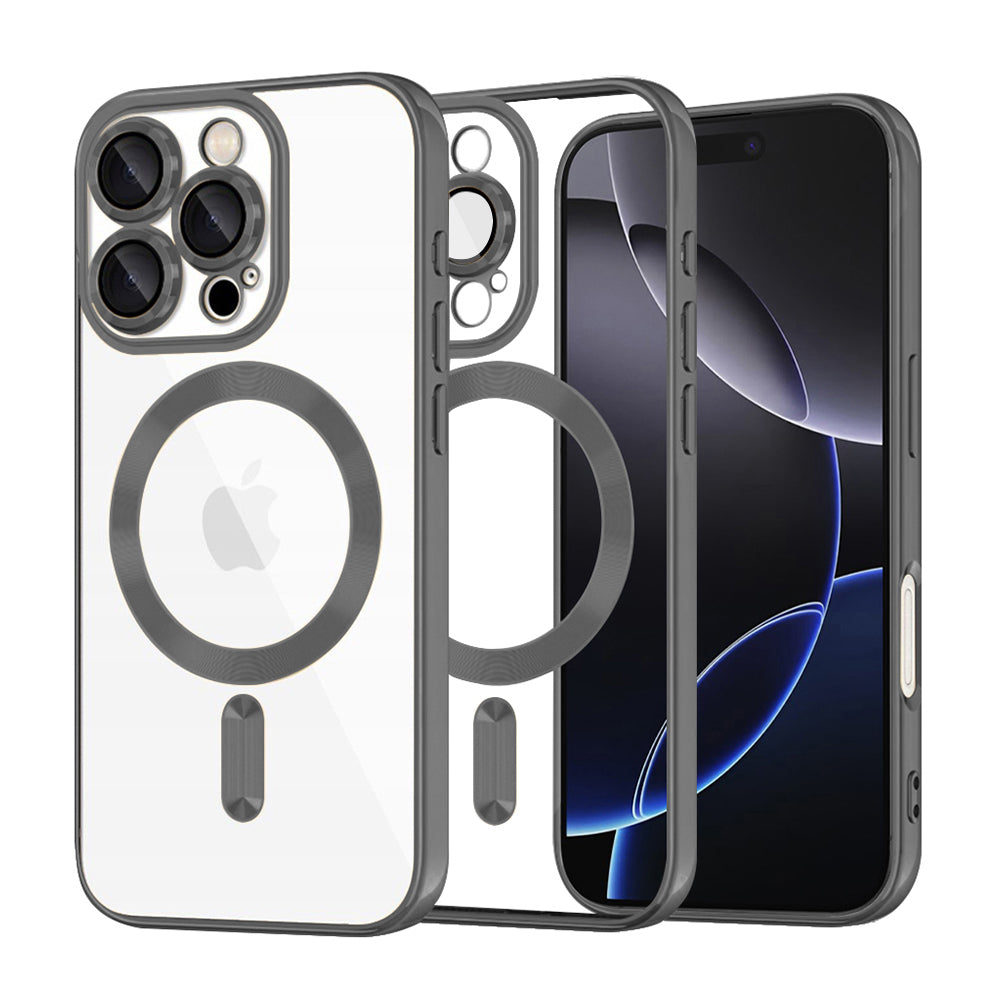 Husă transparentă Techsuit Luxury Crystal MagSafe iPhone 16 Pro Max – Negru – imagine 1