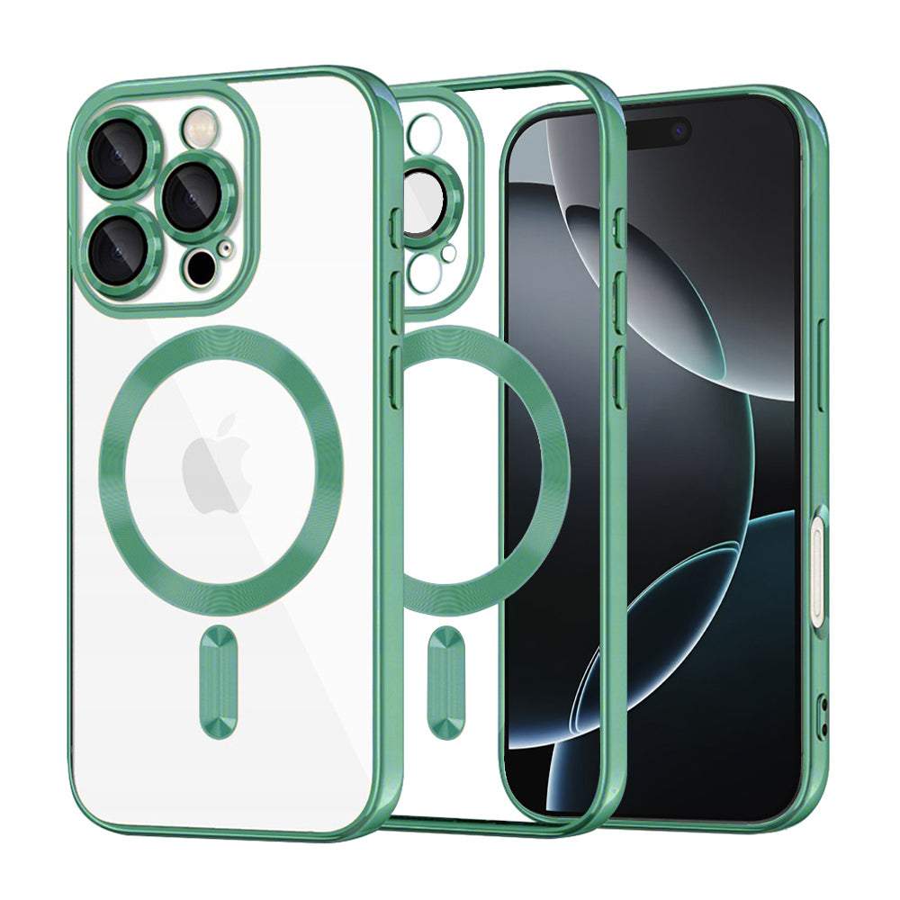 Husă transparentă Techsuit Luxury Crystal MagSafe iPhone 16 Pro – Verde deschis – imagine 4