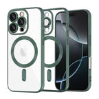 Husă transparentă Techsuit Luxury Crystal MagSafe iPhone 16 Pro – Verde închis – imagine 3