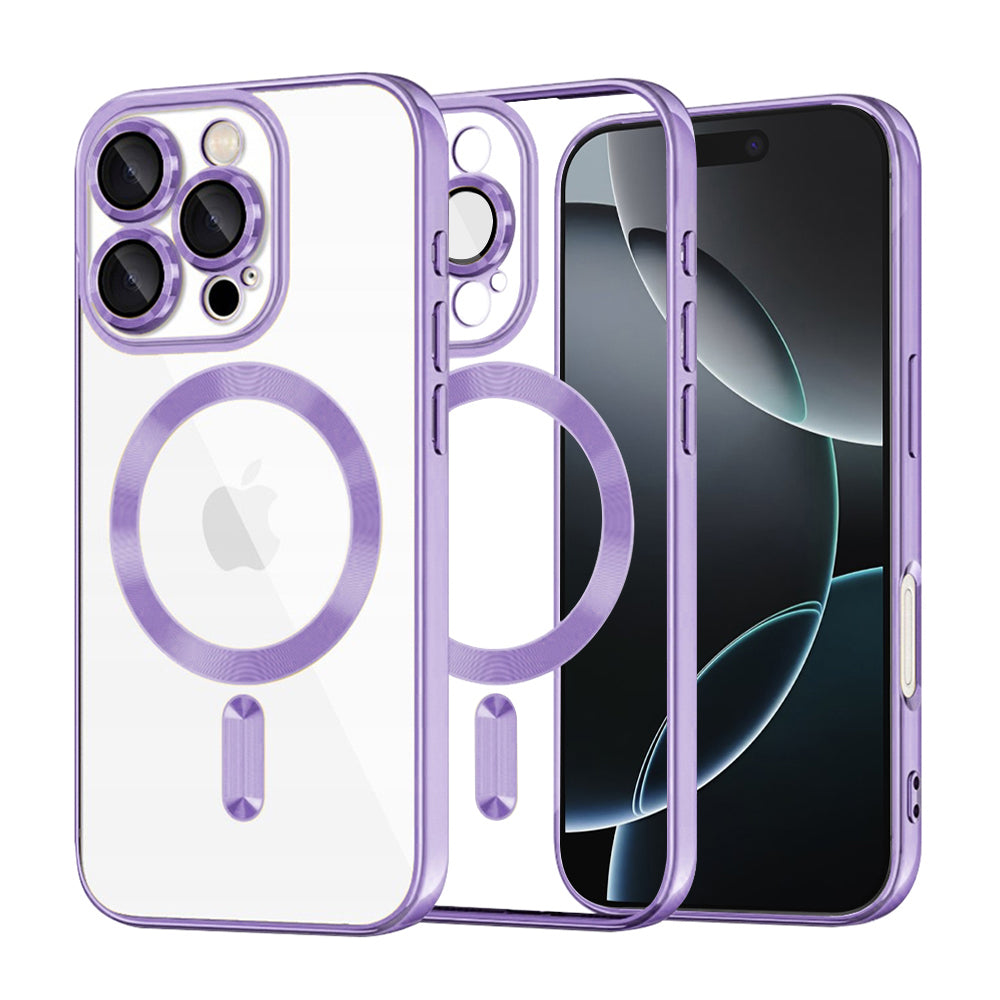 Husă transparentă Techsuit Luxury Crystal MagSafe iPhone 16 Pro – Mov deschis – imagine 2