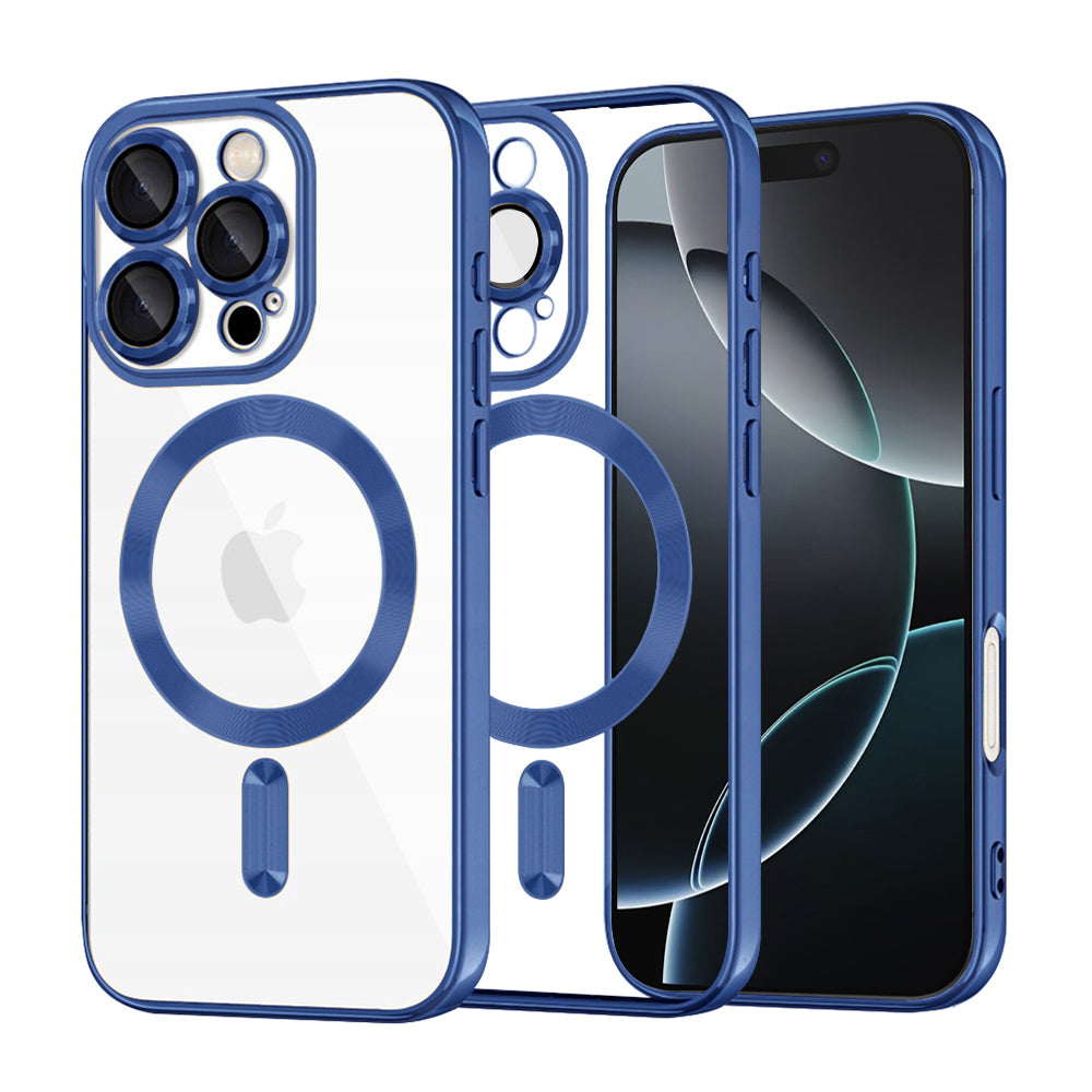 Husă transparentă Techsuit Luxury Crystal MagSafe iPhone 16 Pro – Albastru închis – imagine 5