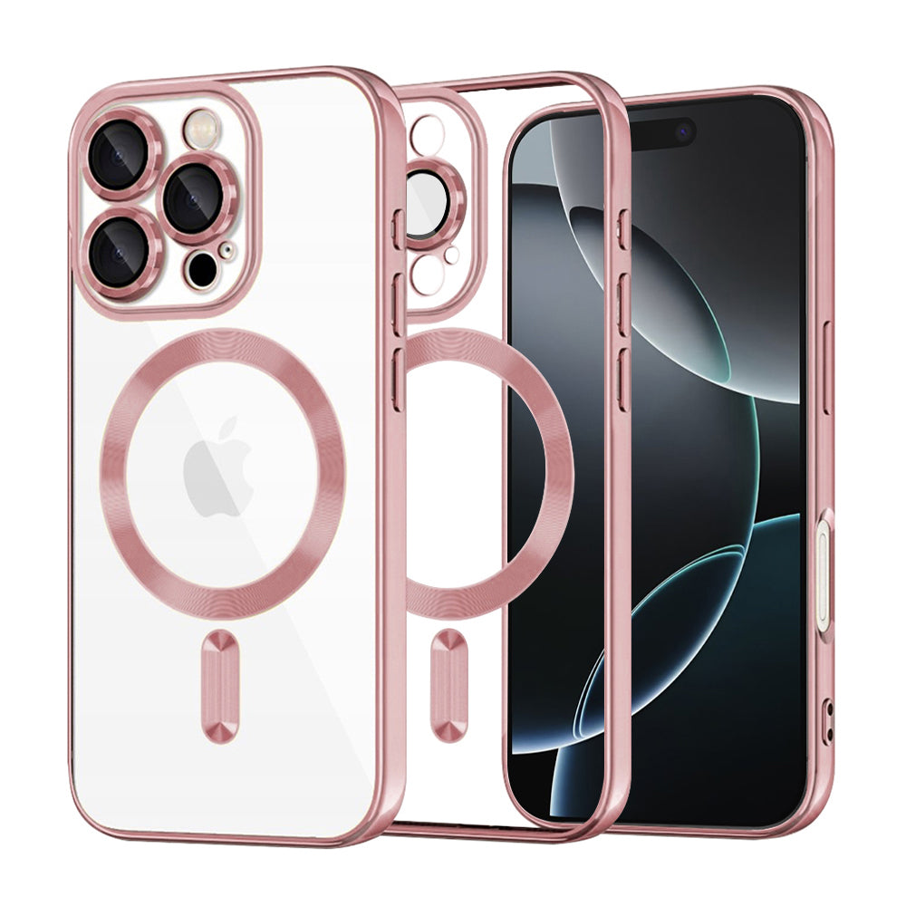 Husă transparentă Techsuit Luxury Crystal MagSafe iPhone 16 Pro – Roz – imagine 1