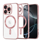 Husă transparentă Techsuit Luxury Crystal MagSafe iPhone 16 Pro – Roz – imagine 1