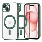 Husă Techsuit Luxury Crystal MagSafe iPhone 15 – Verde închis – imagine 4