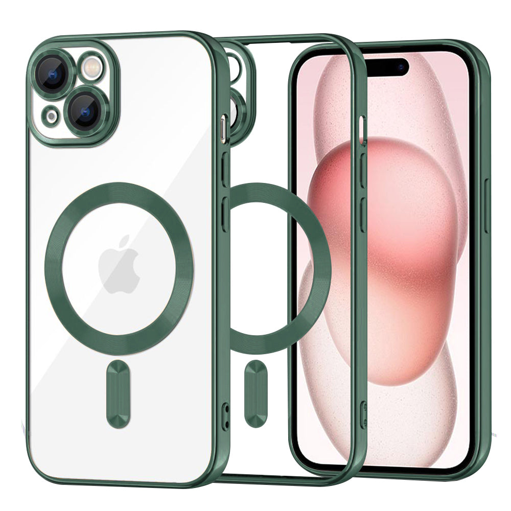 Husă Techsuit Luxury Crystal MagSafe iPhone 15 – Verde închis – imagine 4