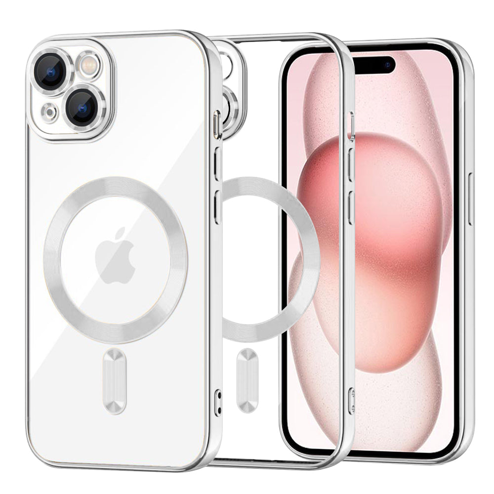 Husă Techsuit Luxury Crystal MagSafe iPhone 15 – Argintiu – imagine 2