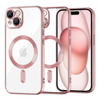 Husă Techsuit Luxury Crystal MagSafe iPhone 15 – Roz – imagine 6