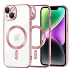 Husă transparentă Techsuit Luxury Crystal MagSafe iPhone 14 – Roz – imagine 2