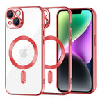 Husă transparentă Techsuit Luxury Crystal MagSafe iPhone 14 – Roșu – imagine 3