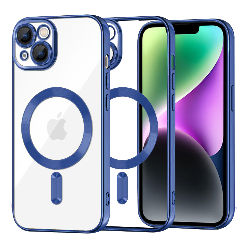 Husă transparentă Techsuit Luxury Crystal MagSafe iPhone 14 – Albastru închis – imagine 7