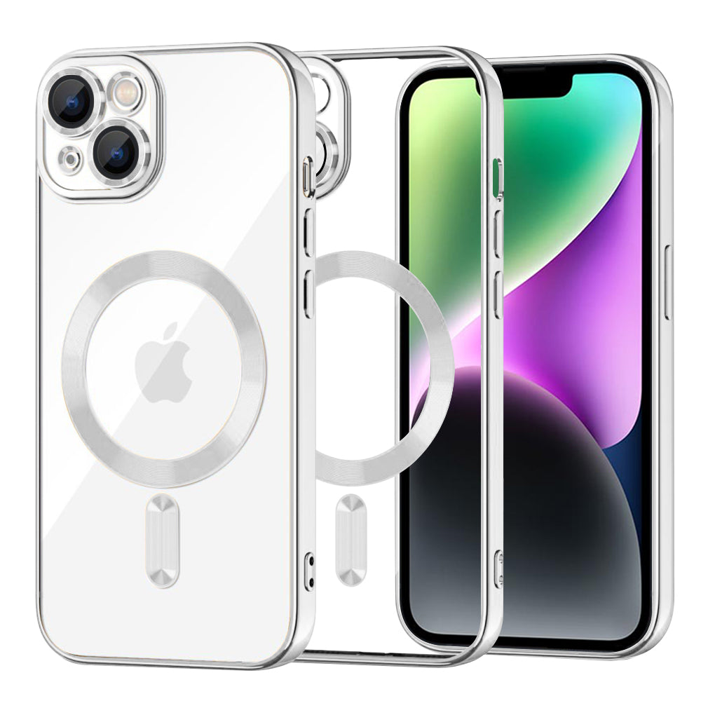 Husă transparentă Techsuit Luxury Crystal MagSafe iPhone 14 – Argintiu – imagine 5