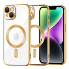 Husă transparentă Techsuit Luxury Crystal MagSafe iPhone 14 – Auriu – imagine 4