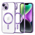 Husă transparentă Techsuit Luxury Crystal MagSafe iPhone 14 – Mov deschis – imagine 8