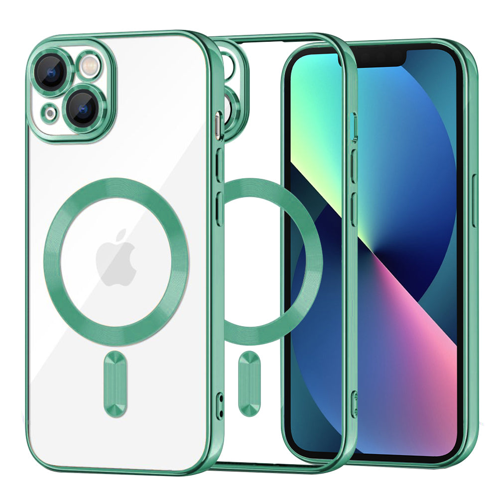 Husă transparentă Techsuit Luxury Crystal MagSafe iPhone 13 – Verde deschis – imagine 6