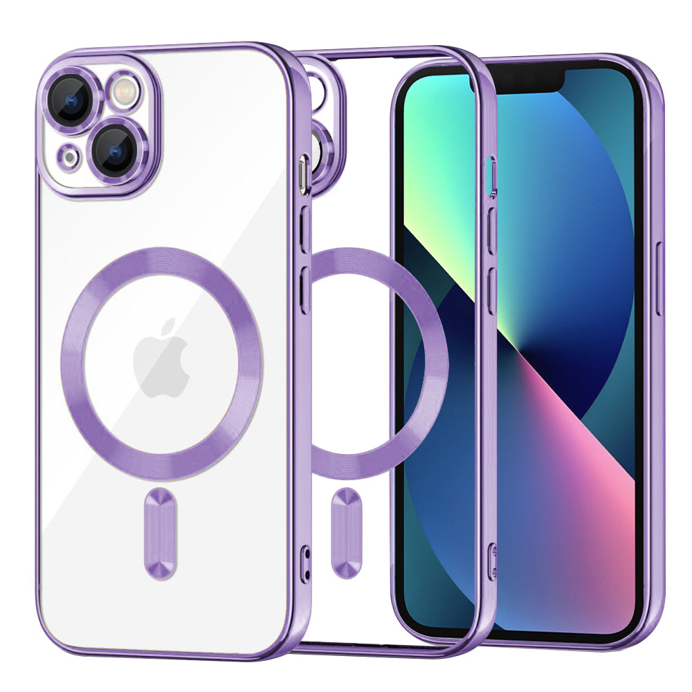 Husă transparentă Techsuit Luxury Crystal MagSafe iPhone 13 – Mov deschis – imagine 5