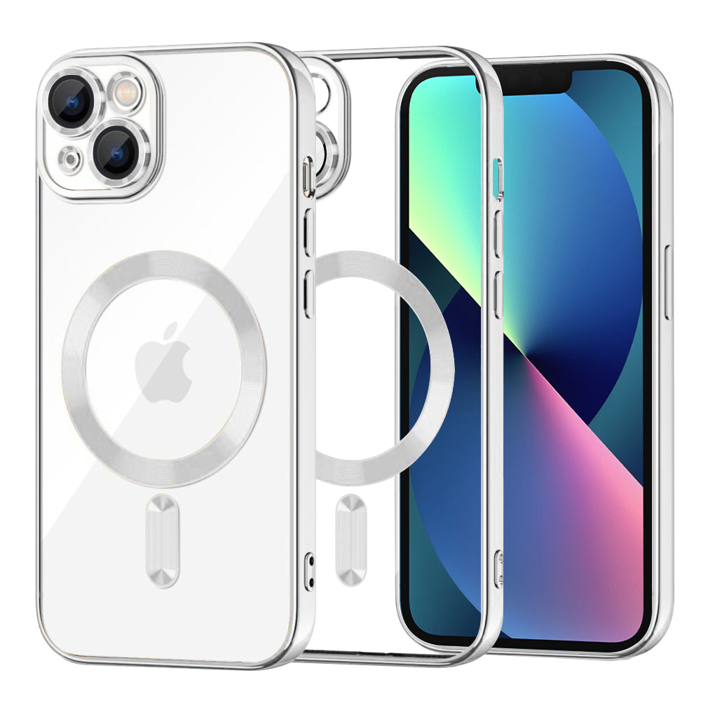 Husă transparentă Techsuit Luxury Crystal MagSafe iPhone 13 – Argintiu – imagine 3