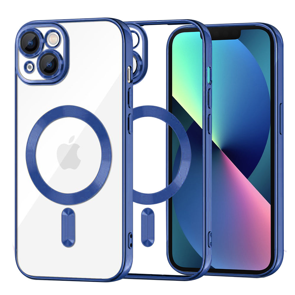 Husă transparentă Techsuit Luxury Crystal MagSafe iPhone 13 – Albastru închis – imagine 7