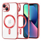 Husă transparentă Techsuit Luxury Crystal MagSafe iPhone 13 – Roșu – imagine 2