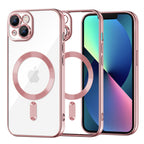 Husă transparentă Techsuit Luxury Crystal MagSafe iPhone 13 – Roz – imagine 1