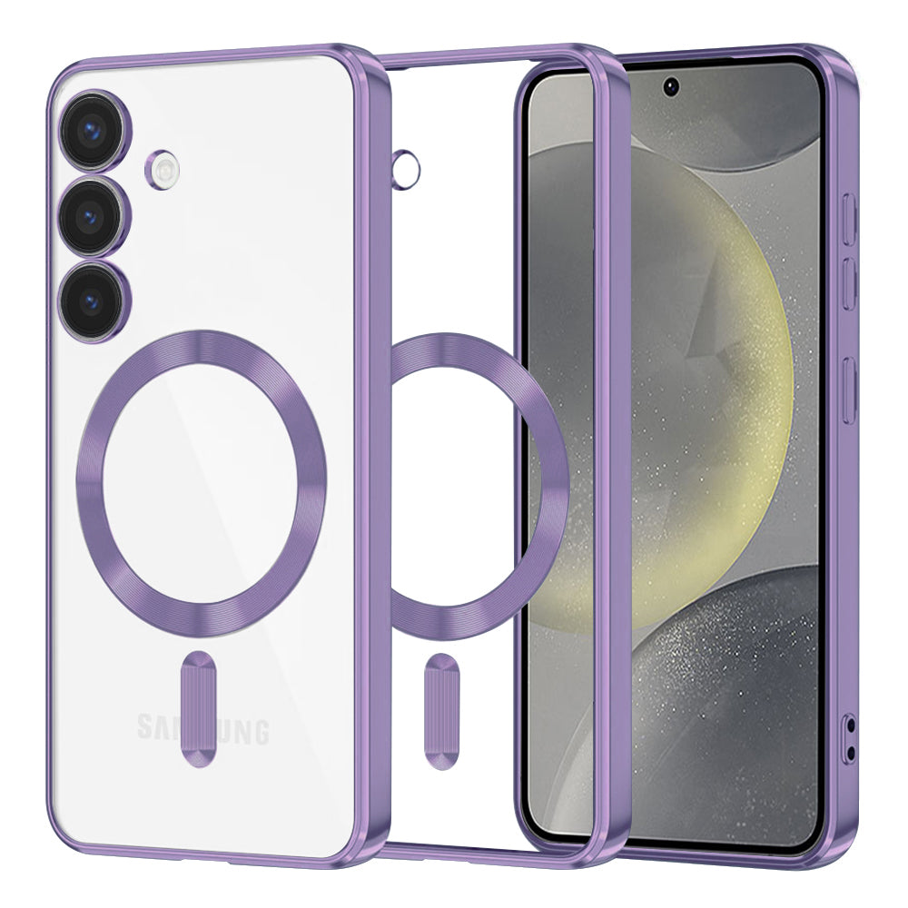 Husă transparentă Techsuit Luxury Crystal MagSafe Galaxy S24 – Mov deschis – imagine 6