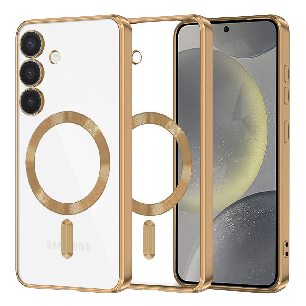 Husă transparentă Techsuit Luxury Crystal MagSafe Galaxy S24 – Auriu – imagine 3