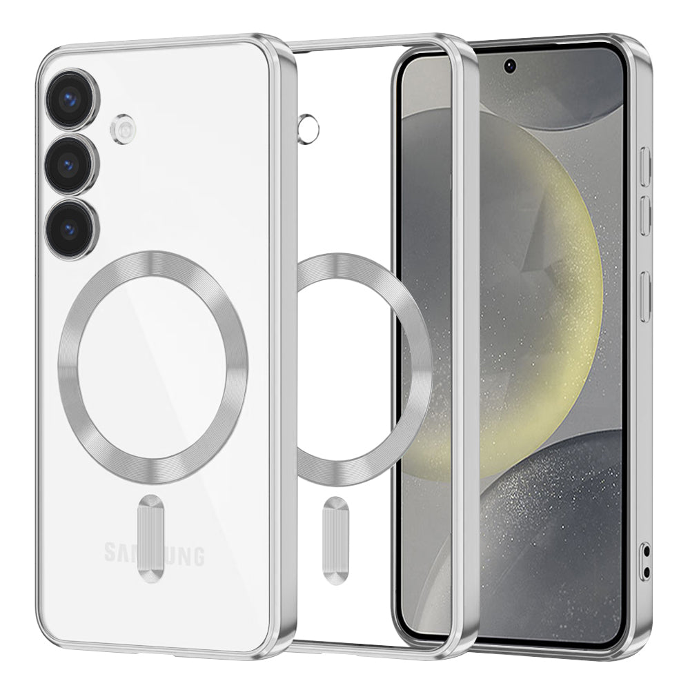 Husă transparentă Techsuit Luxury Crystal MagSafe Galaxy S24 – Argintiu – imagine 1