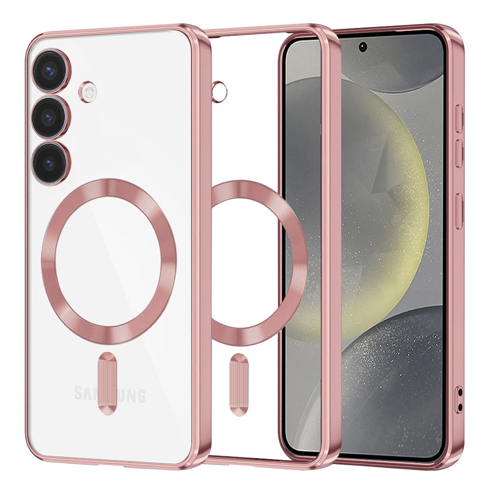 Husă transparentă Techsuit Luxury Crystal MagSafe Galaxy S24 – Roz – imagine 4